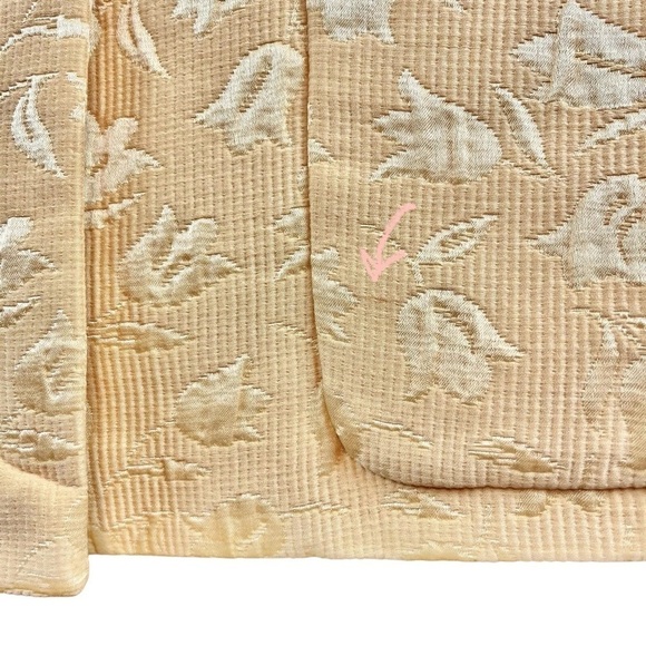 Vtg Louis Feraud Floral Silk Blend Short Sleeve Buttoned Jacket Yellow Size 6 - Picture 5 of 7